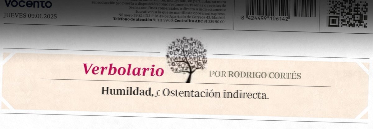 «Humildad»; 9/ene/2024: voz n° MMMCDXXXI <a href="/rodrigocortes/">Rodrigo Cortés</a>