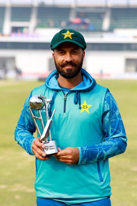 Player of the match Sajid Khan is the star against West Indies 🏆🌟 📹 Credits: Twitter/TheRealPCB