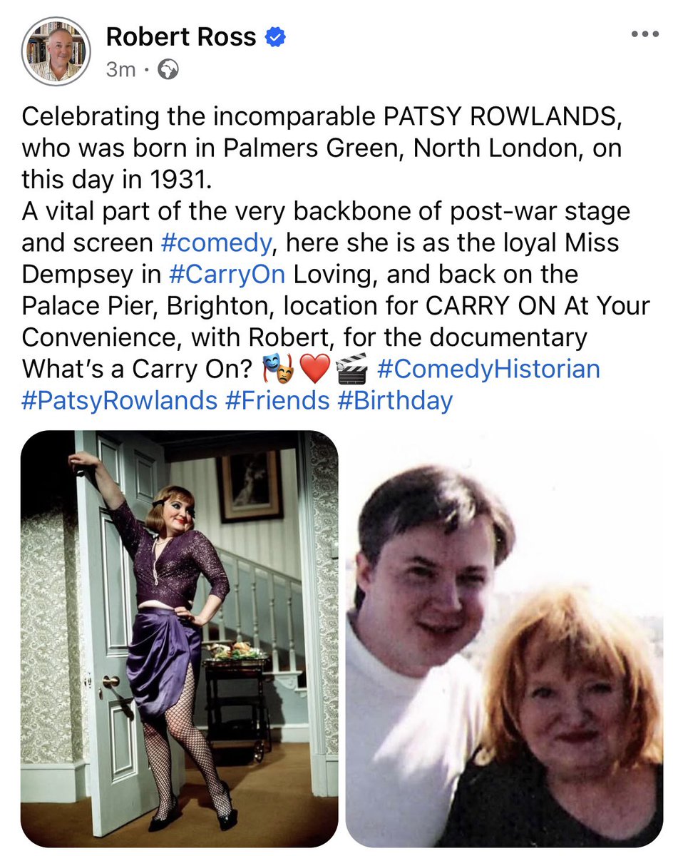 RobertWRossEsq's tweet photo. From the #ComedyHistorian Facebook Page ❤️ #PatsyRowlands 🎭🎬 https://t.co/EbgePQhBTD