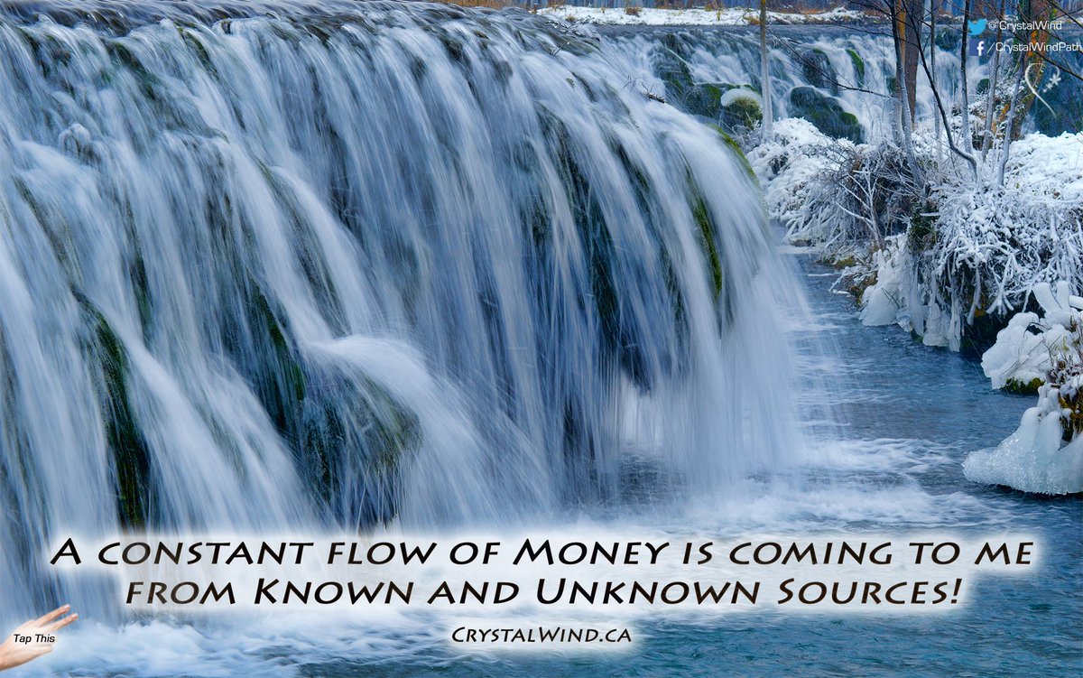 CrystalWind's tweet photo. A constant flow of money is coming to me from known and unknown sources!
£ ¤ ¥ € $ 💵💲💰
https://t.co/bbCx55SLug
#affirmation #wealth #money #abundance #tapping #crystalwind #financialfreedom #prosperity #flow https://t.co/Ll4pknVl3r