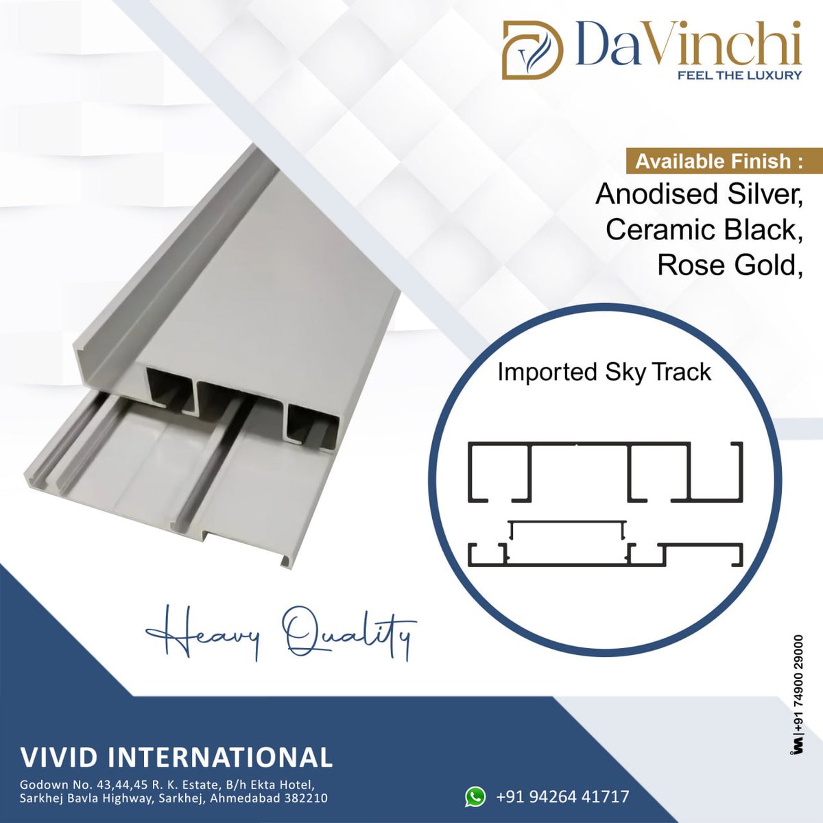 ibais_hardware's tweet image. Vivid International - Ahmedabad

For enquiry via WhatsApp click:
ibais.biz/9426441717/

Contact Person: Mr. Krunal Trambadia
Contact No.: +91 9426441717
#profile #handleprofile #jtypeprofile #aluminiumprofile #profilehardware #profilefitting #hardware
.
@ibais_hardware
