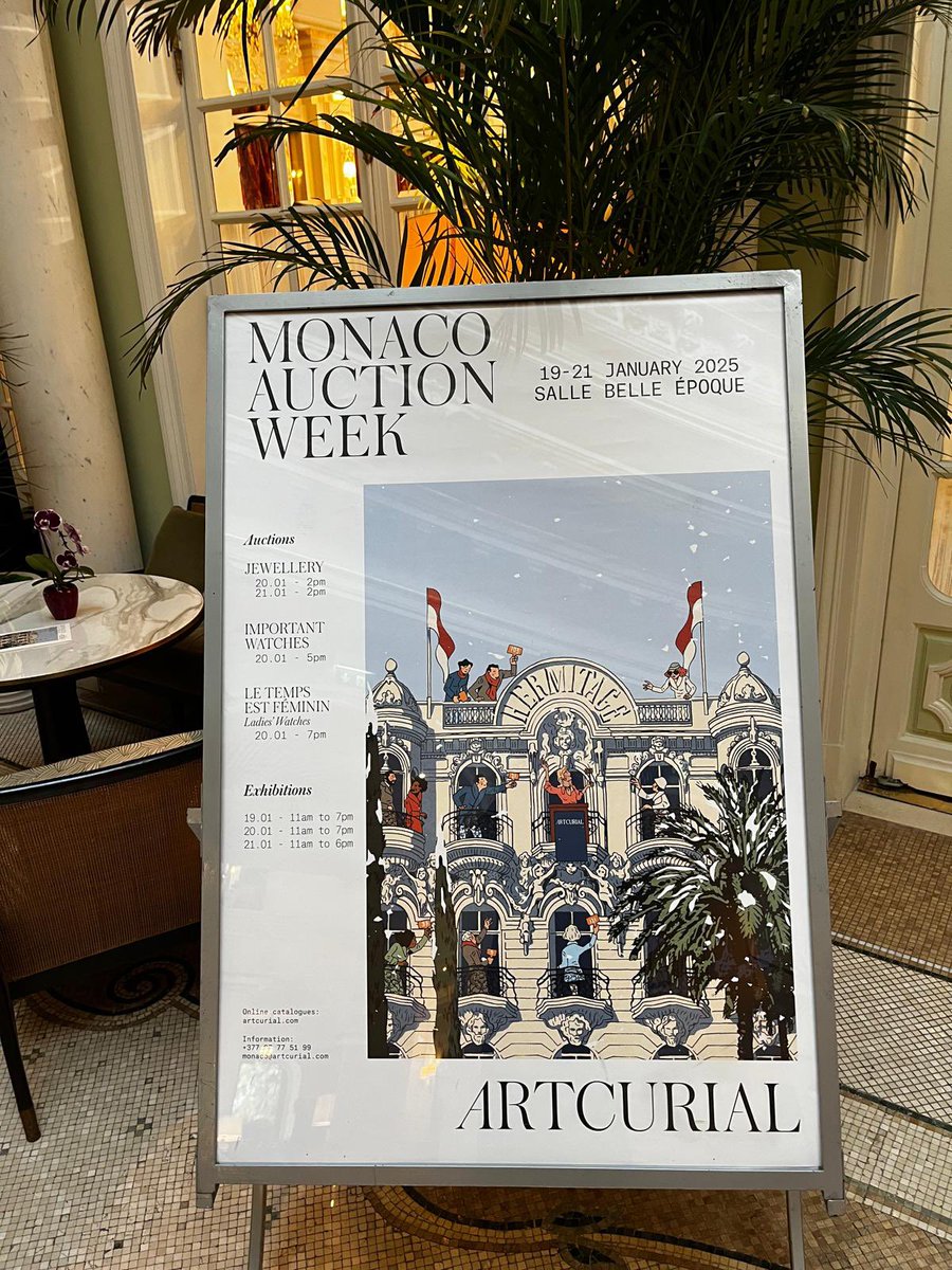 #MonacoAuctionWeek is now open ✨

💎 Our Jewellery and Watches departments invite you from today to the @hotelhermitagemc for four prestigious auctions and exhibitions !

Know more: artcurial.com/en/articles/mo…