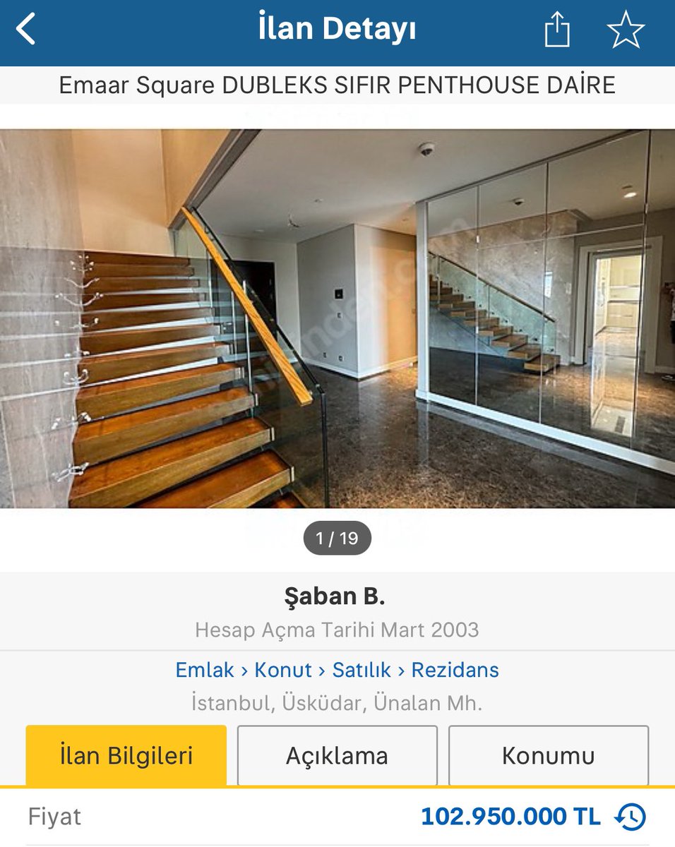 Merhaba günaydın, rutin sahibinden gezme hobimi gerçekleştiriyorum. 100milyon verip Ünalan semtinde ikamet eden maldır, tekrar günaydın.