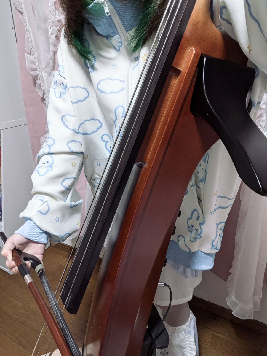 初めまして！コントラバスパートのりちゃこと申します！
楽器とお絵描きと服とカエルをこよなく愛する新入団員です🐸🫶

コントラバスをやるのは4年振りとなりますが、精一杯頑張っていきますのでどうぞよろしくお願いします♪

この間やっとこさ手に入れたサイレントベースでおうち練習頑張ります！💪