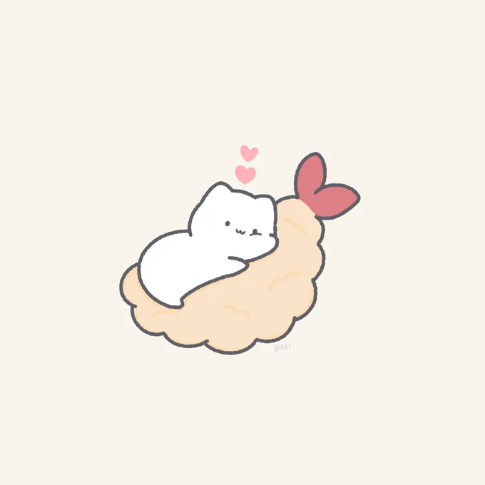 えび天大好き! #イラスト #ゆるいイラスト #ゆきまる