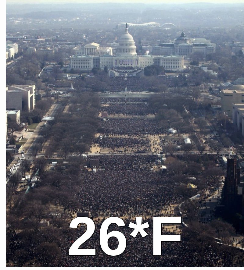 madameshawshank's tweet photo. @CaraMia200 Obama’s crowd
#Trump’s crowd

His people know there are lots of vacancies in hotels in and around #Washington DC. That meant small crowd

#MrId would have found that an unbearable narcissistic injury

Hence the move to indoors

#MAGA who’ve forked out $s to see their hero are 😡 https://t.co/8nrxoNvBDN