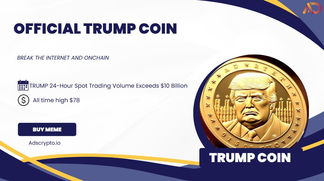 adscrypto_io's tweet photo. 🎉President-elect Donald J. Trump has launched his very own meme coin, $TRUMP! Celebrate WINNING with an official token of the Trump community.

🚨TRUMP 24-Hour Spot Trading Volume Exceeds $10 Billion.
🚨The crypto space is in chaos as TRUMP’s coin market cap soars $13B sparking intense debate. 
🚨Only One wallet holds more than 80 percent of trump coin.

#Trump #Trump2025 #TrumpCoins #TikTok #Crypto #Bitcoin #BTC #ETF
