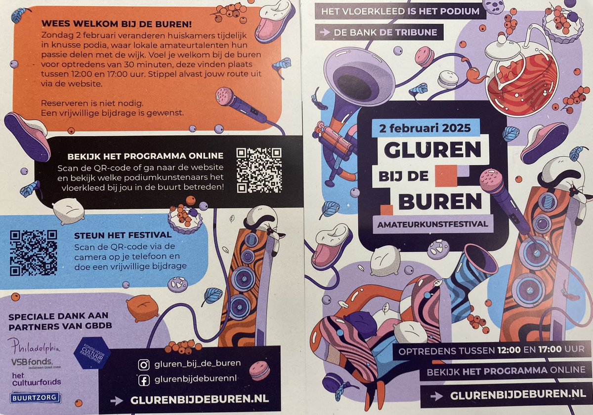 Over 2 weken op zondag 2 Februari #glurenbijdeburen #hilversum  maar liefst 3 acts #stationsix -  Gustav&amp;Ilse  en ErfGoed-Gezien  prachtig !! dus kom ook lekker gluren !   👀🦻🏻 🗣️ 🎶 📹  #samenisleuker  #versawelzijn  #gezelligheidvooriedereen 🫶