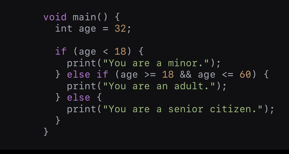 thisisnahid78's tweet image. Control Flow in Dart
Control flow lets you make decisions in your code. We’ll learn about if-else statements.
#flutter #fluttertips #flutterlearn #dart #flutterdev