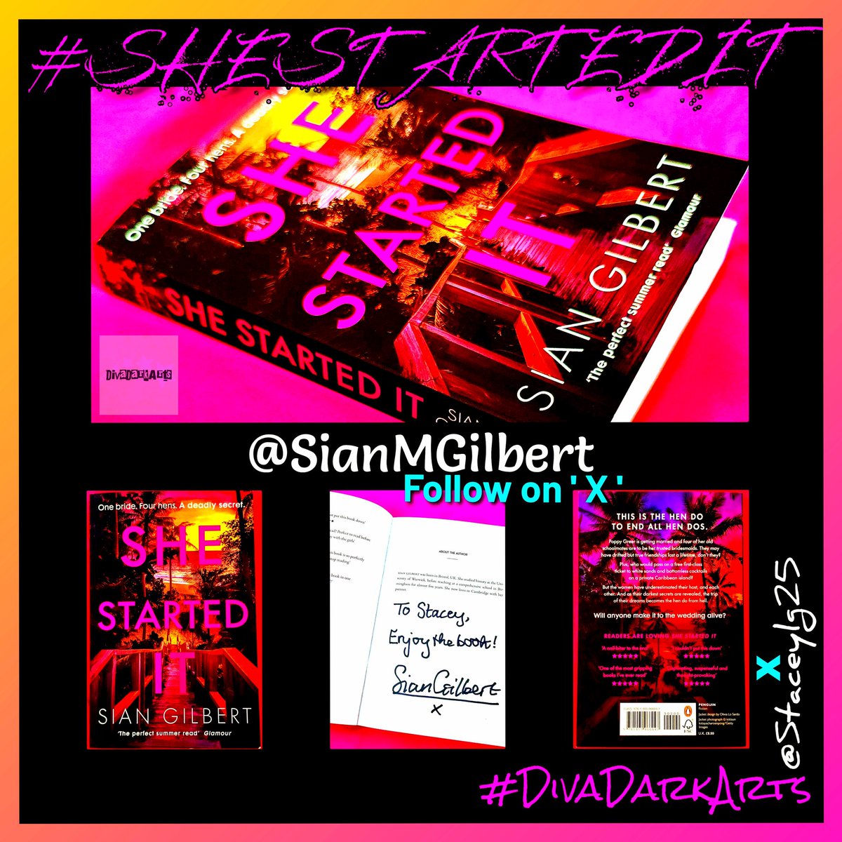 Staceylg25's tweet image. Hey #Readers ‼️ - Have u #read #SHESTARTEDIT yet? - An unputdownable #PsychologicalThriller written by the lovely @SianMGilbert . It&apos;s SOOOOO GOOD!=DEFFO a #MUSTread ‼️👌 - Check out my #BookReview here on my #blog : staceylouisewrites.blogspot.com/2024/07/signed…
#SignedCopy #BookRecommendation #OutNOW