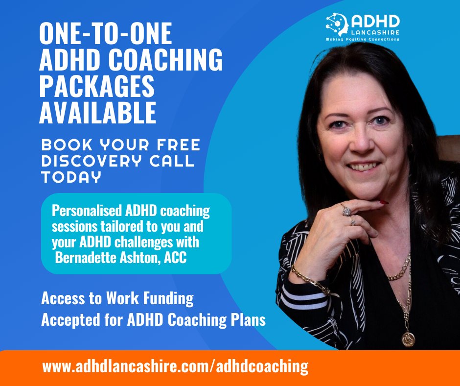Curious About ADHD Coaching?
Have you wondered how working with an ADHD Life Coach could help you?

My one-to-one coaching sessions have been life-changing for many clients

🔗 Book your discovery call for ADHD coaching now: ADHDlancashire.com/bookings

#ADHDCoaching #ADHDlancashire