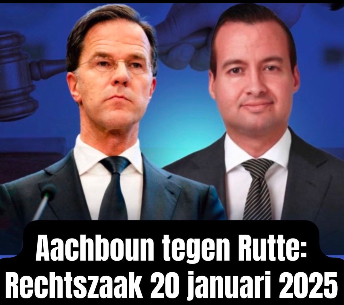 Morgen om 14:00 uur is mijn rechtszaak tegen #Rutte en #NATO bij het Hof van Beroep in Brussel (Poelaertplein 1) met zaaknummer 2024/KR/72. Publiek in de zittingszaal is toegestaan. Crowdfunding: gofundme.com/f/doneer-tegen… Als stem tegen Rutte: Plaats #Aachboun én Like &amp; Repost!❤️🫡
