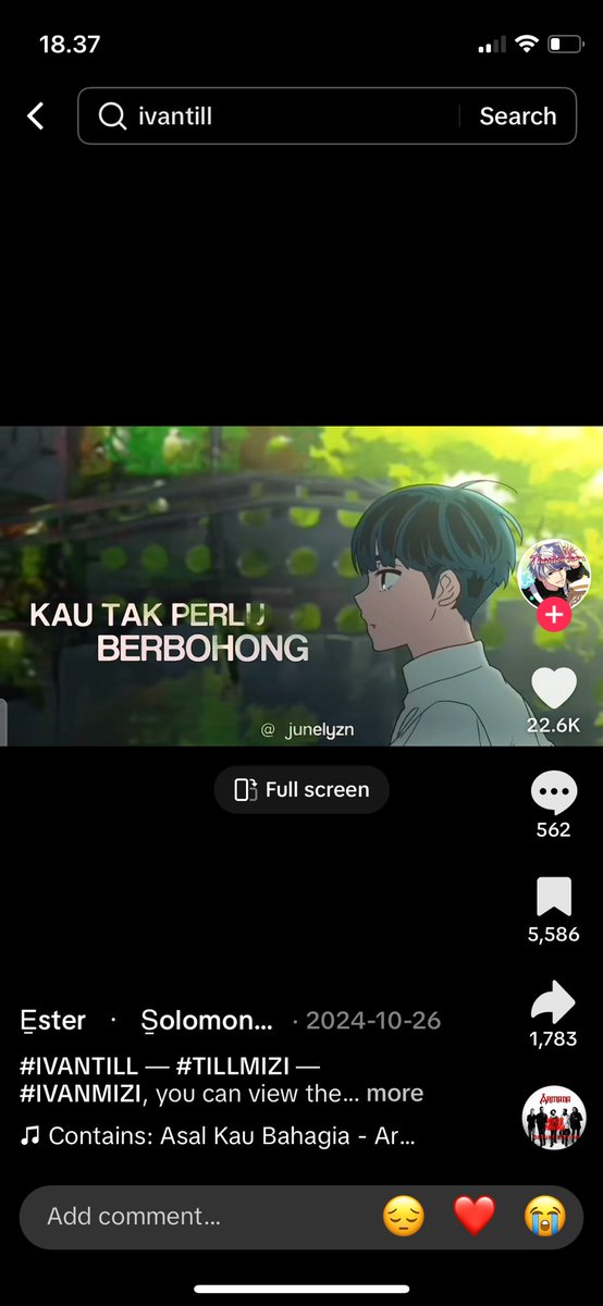 OneNonom's tweet image. Dari kemarin nangisin ivantill edit di tt pake lagu indo mulu😭😭😭😭😭😭😭😭