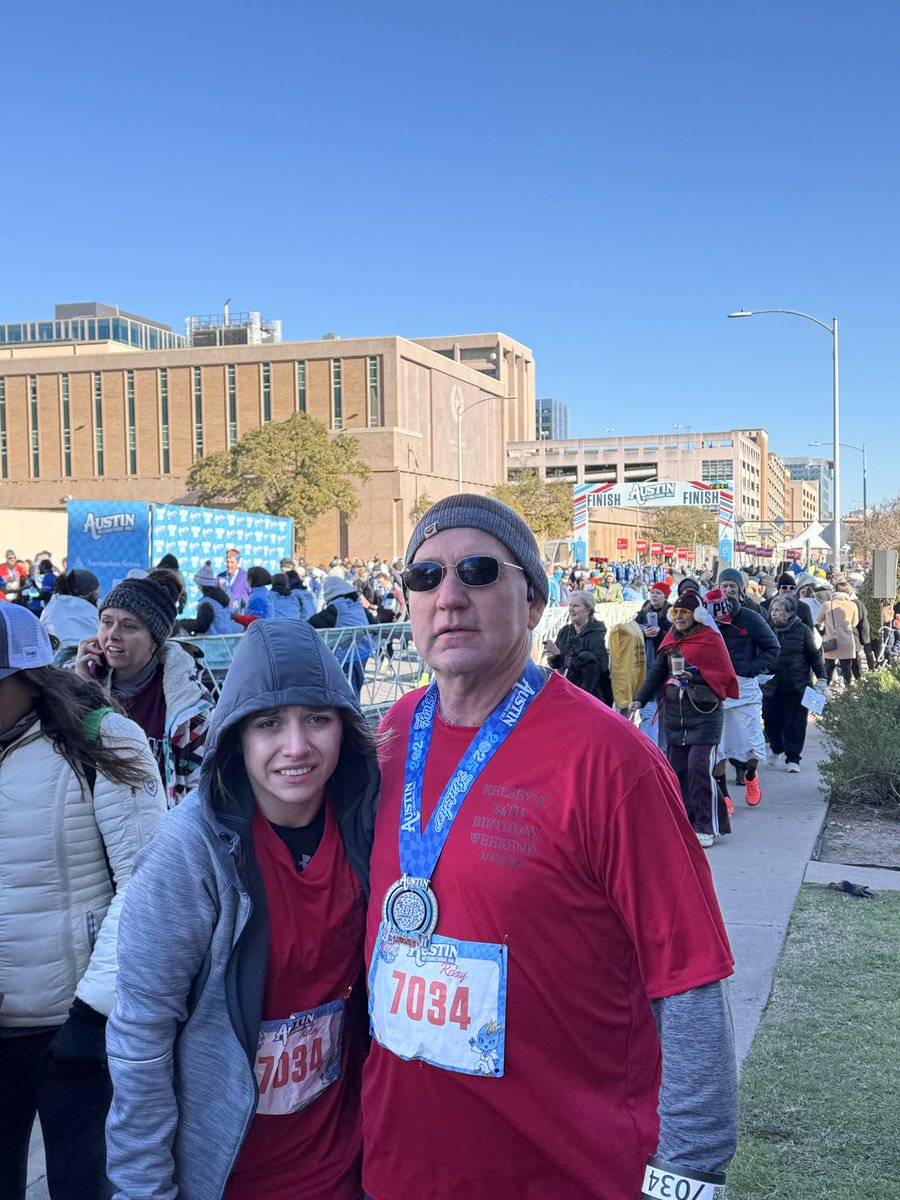 Kyle Hughes (@upsklh) on Twitter photo Happy & #BLESSED Sunday X. We did it πππ Austin International Half Marathon RELAY. Such a great COLD tome running with my daughter Kelsey. 29* & 15* wind chill is NOT typical ATX weather. Looking for next race to run together #DADDAUGHTER #RUNNERS #SLIGHTLYCRAZY #ITWASCOLD Happy & #BLESSED Sunday X. We did it πππ Austin International Half Marathon RELAY. Such a great COLD tome running with my daughter Kelsey. 29* & 15* wind chill is NOT typical ATX weather. Looking for next race to run together #DADDAUGHTER #RUNNERS #SLIGHTLYCRAZY #ITWASCOLD