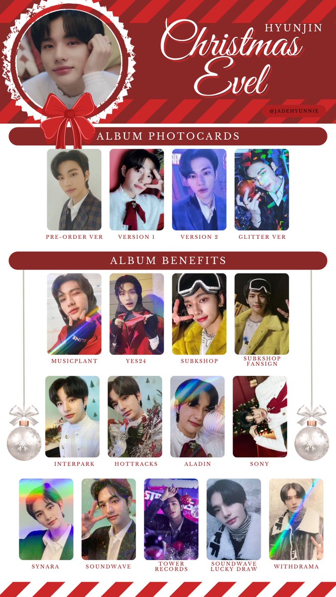Stray Kids Christmas Evel Photocard PC Template Individual Member