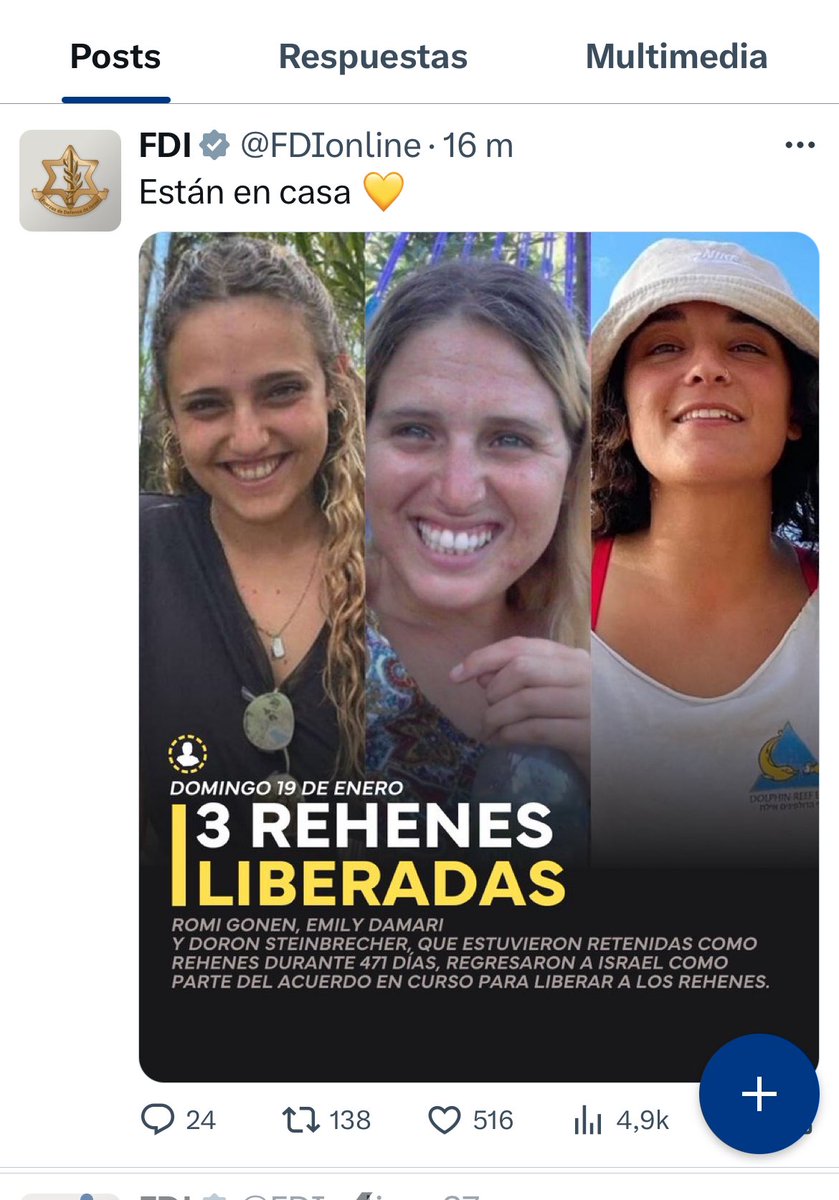 Recién liberadas 3 rehenes tras su secuestro por Hamás hace 471 días. En los 4 principales noticieros de TV, las noticias fueron: calor en Santiago, allanamiento a fiestas clandestinas, delitos varios. Apague la tele a los 15’. No es el periodismo que estudié y ejercí.