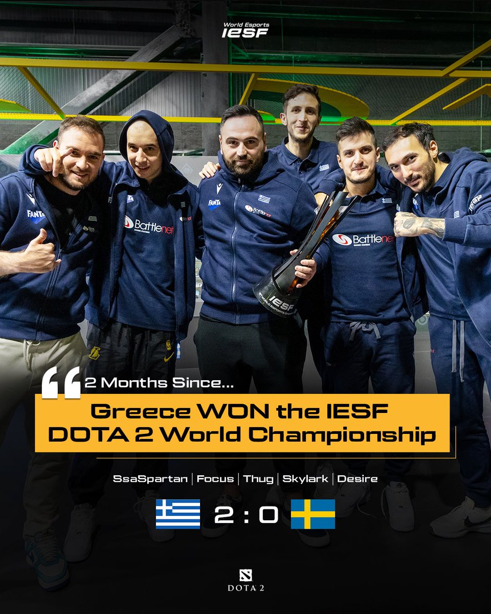 iesf_official's tweet photo. Two months ago, our talents predicted Greece’s top-tier performance, and they were spot on.🇬🇷🏆
#IESF x #WEC24 https://t.co/buxHFTV460