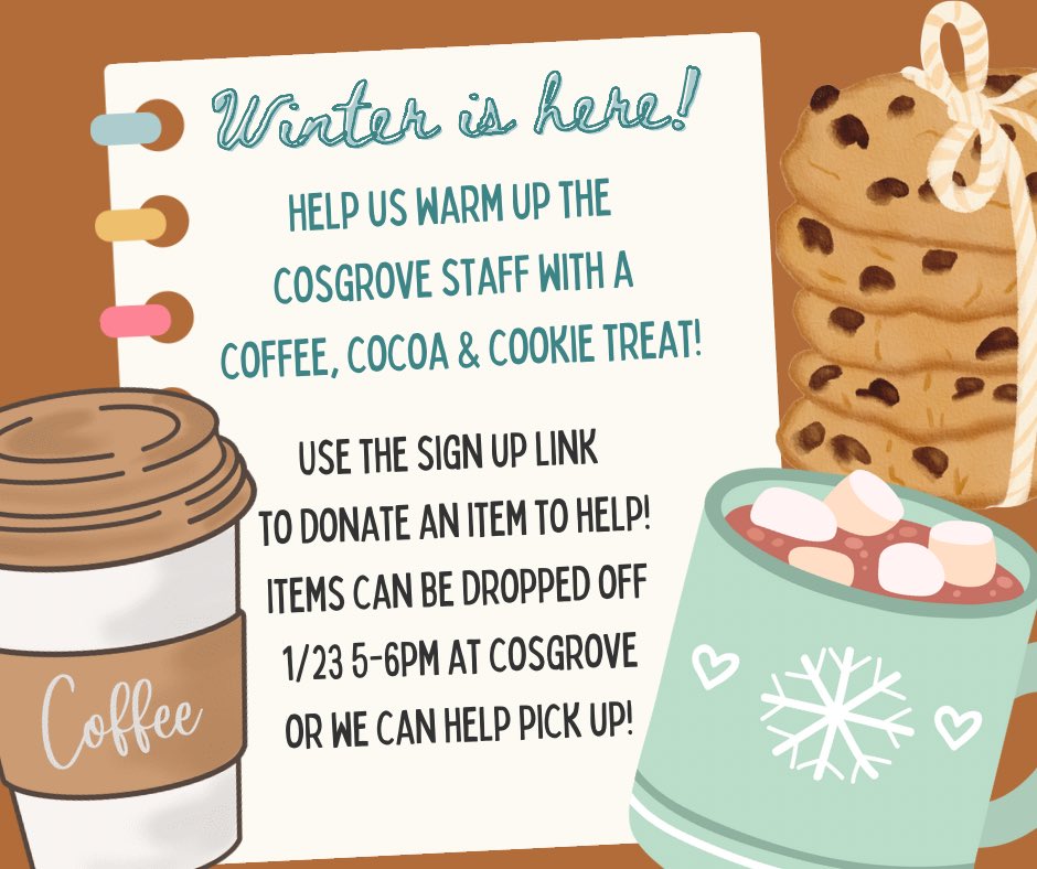 Parents/guardians: LOTS needs your help with items for our teacher &amp; staff appreciation event this coming week. Please take a moment to check out the signup link on our Facebook pages (or use the one below). Thank you in advance! ☕️ 
bit.ly/4jkoxN7