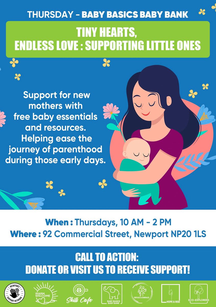 Tiny Hearts, Endless Love: Baby Basics Baby Bank ❤️ Free baby essentials for new mothers. Thursdays, 10am-2pm. 92 Commercial St, Newport.  #TinyHearts #BabyBankNewport #CommunityCare