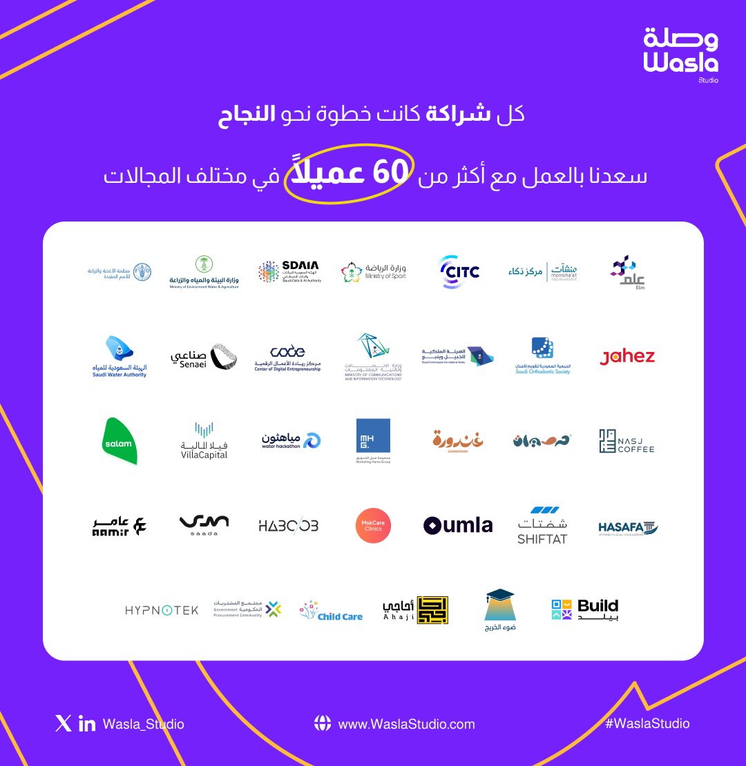 Wasla_Studio's tweet photo. كل تصميم هو ثمرة شراكة ناجحة 💡✨
شكرًا لجميع عملائنا الذين وثقوا في وصلة لتحقيق أفكارهم وأهدافهم. https://t.co/2jI61gxFBv