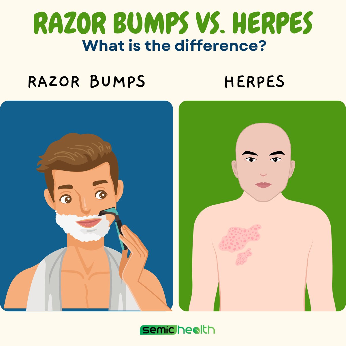 SemicHealth_'s tweet photo. Ingrown Hair vs. Herpes: Know the Difference.

Ingrown hairs and herpes may look similar but have distinct causes, appearances, and treatments.

Here is what you should know. Follow this thread👇

Don't forget to follow us for more health-related posts. 💚

#SkinCare #SemicHealth https://t.co/LrYoTZ6Avl