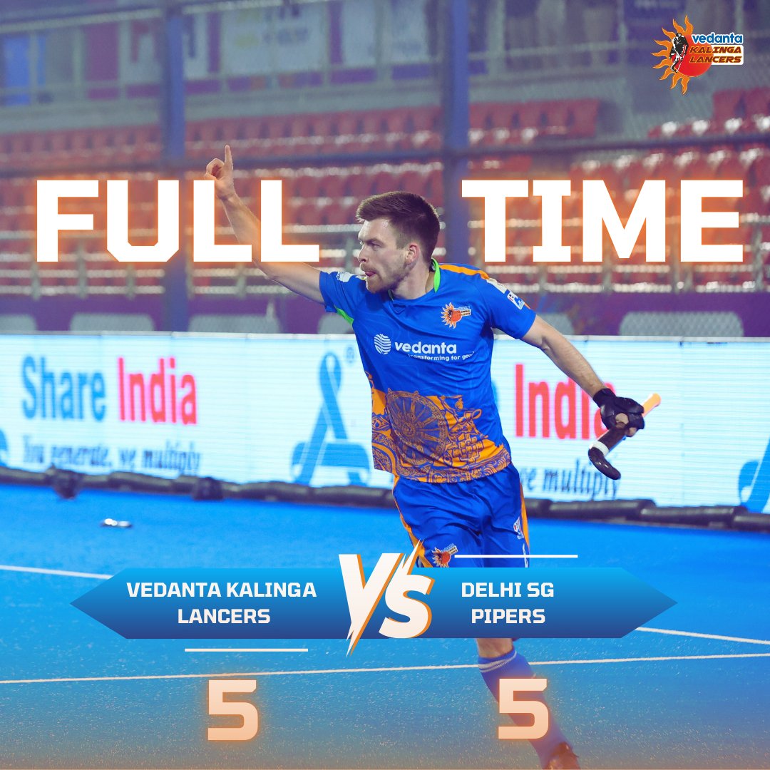 Kalinga_Lancers's tweet photo. It's a draw! Time for a shootout 

@DelhiSG_Pipers 

#VedantaKalingaLancers #HockeyIndia #HeroHockeyIndiaLeague #JazbaJeetKa #DSGPvsVKL

@HockeyIndiaLeag @TheHockeyIndia @sports_odisha @VedantaAluminum https://t.co/cITFzSux8B