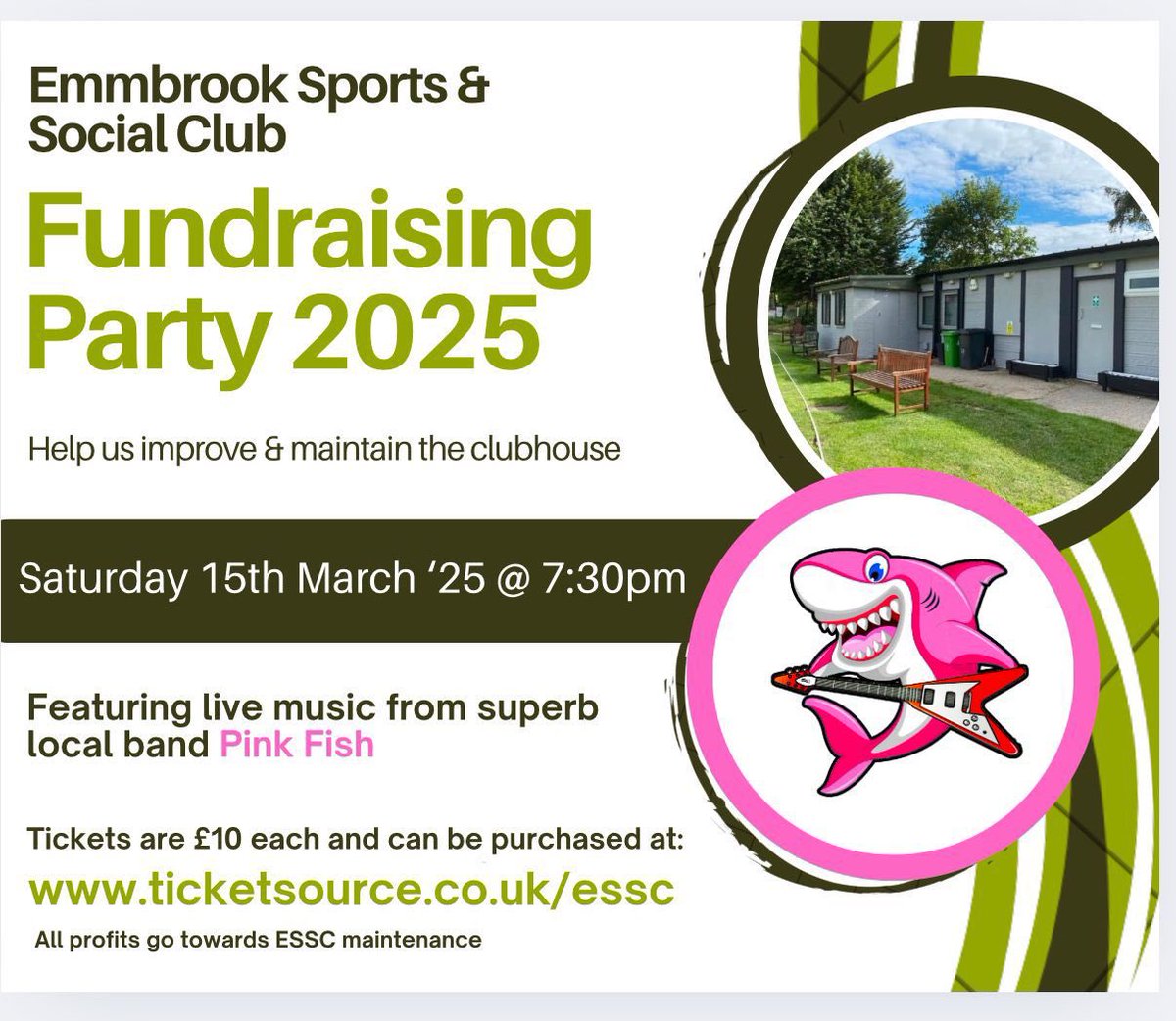 EmmbrookSSClub's tweet photo. Save The Date!🗓️

Come down to #emmbrooksportsandsocialclub to support our Fundraiser Event! 

When: Sunday 15th March at 7:30pm

Where: Lowther Road Emmbrook Wokingham RG41 1JB

Tickets can be purchased using the link below ⬇️ https://t.co/0eoEaVjpVl