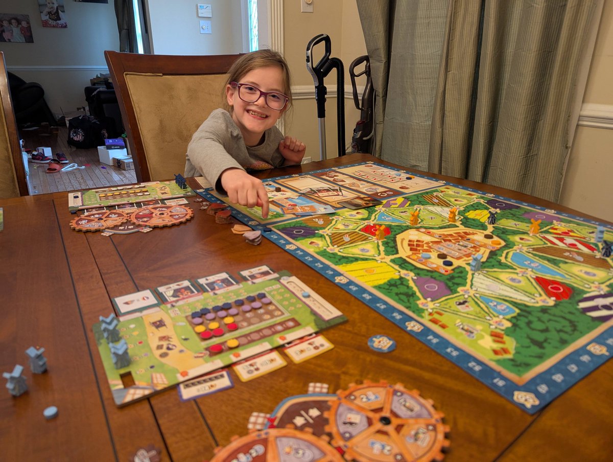 Ridley just played her first ever game of Windmill Valley with Mom and Dad.

She earned the nickname Captain Chaos for constantly increasing the speed of the wheel and ending the game well before the parents wanted it to end.

<a href="/BoardAndDice/">Board&Dice</a> <a href="/Woodys_3d/">Dani Garcia</a>