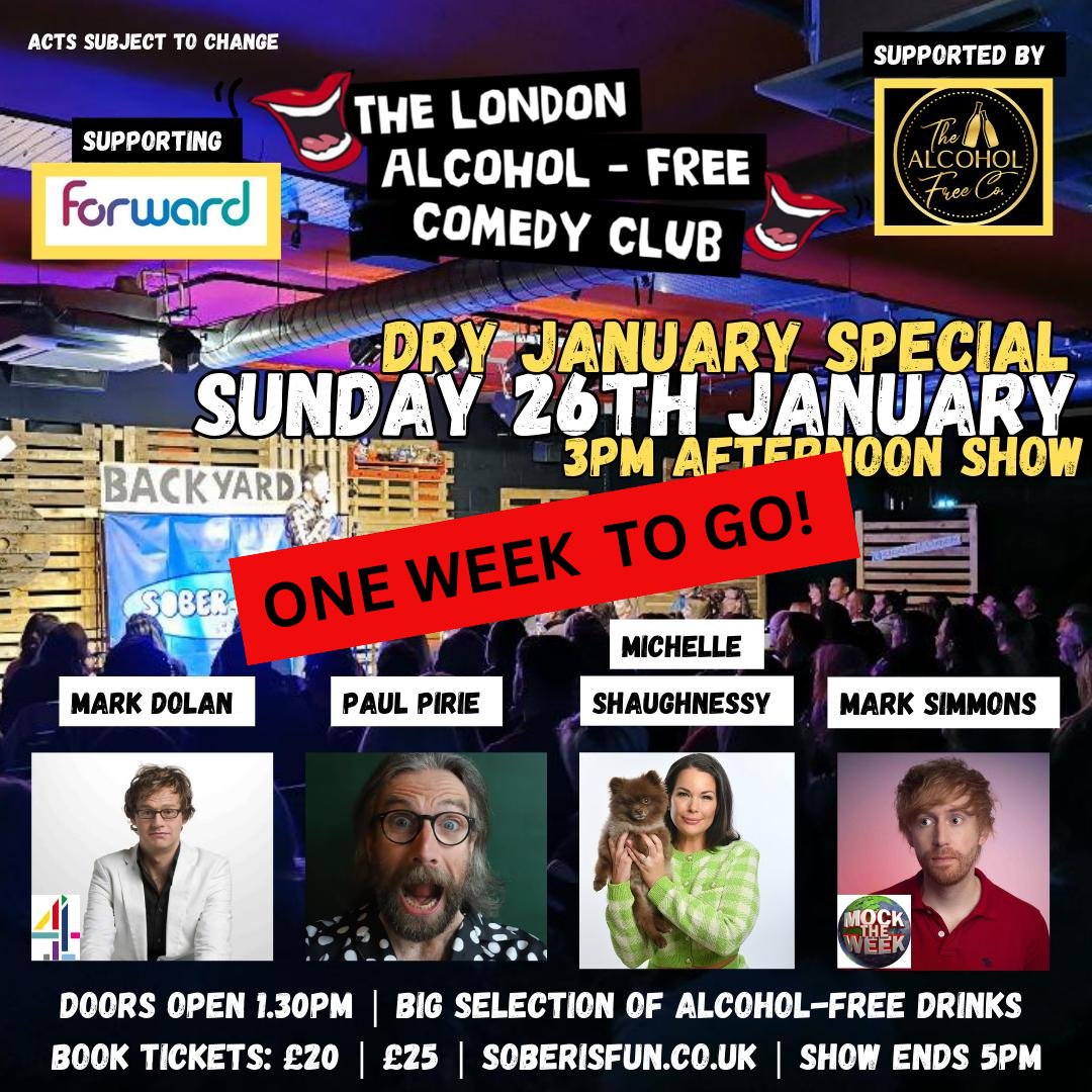 Sober IS Fun (@fun_sober) on Twitter photo ⭐ ONE WEEK TO GO ⭐
Join us next Sunday afternoon <a href="/Backyard_Comedy/">Backyard Comedy Club</a> with
<a href="/mrmarkdolan/">Mark Dolan</a>
<a href="/Michellesfunny/">Michelle Shaughnessy</a>
<a href="/JokesWithMark/">Mark Simmons: UK Tour Now On Sale</a>
@ Paul Pirie
Come Sober Laugh Out Loud 😂.
🎟️ Book Tickets via link in bio 👆
#alcoholfree #londonevents #londonlife #whatsonlondon #LondonNews #dryjanuary #sober ⭐ ONE WEEK TO GO ⭐
Join us next Sunday afternoon <a href="/Backyard_Comedy/">Backyard Comedy Club</a> with
<a href="/mrmarkdolan/">Mark Dolan</a>
<a href="/Michellesfunny/">Michelle Shaughnessy</a>
<a href="/JokesWithMark/">Mark Simmons: UK Tour Now On Sale</a>
@ Paul Pirie
Come Sober Laugh Out Loud 😂.
🎟️ Book Tickets via link in bio 👆
#alcoholfree #londonevents #londonlife #whatsonlondon #LondonNews #dryjanuary #sober