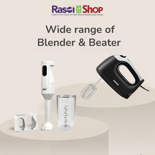 rasoishop's tweet image. rasoishop Smooth smoothies, fluffy cakes – Hand
Blender aur Beater se har kaam easy! ✨🌀
#HandBlender #Beater #KitchenEssentials
#SmoothBlends #QuickMixing #BakingMadeEasy
#HomeChef #HealthyLifestyle #EffortlessCooking
#KitchenHacks #BlenderLife #BeaterForLife
#WhiskAway