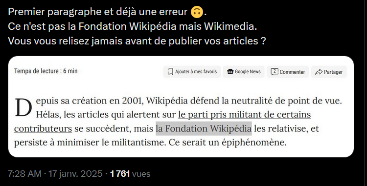 NoToPropaganda's tweet photo. @femmeazadi @Ian__Pinson @fkontar78 Absolument pas. Nora Bussigny n'en n'est pas à son 1er texte contre Wikipedia. Chacun de ses écrits (partial, partiel, sans contradictoire ni vérification, des règles de l'encyclopédie) est régulièrement corrigé / débunké par les faits. Il s'agit de militantisme qui désinforme. https://t.co/maCarkyvMQ