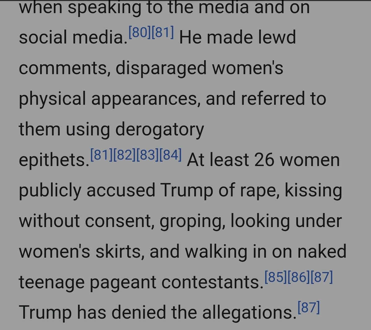 Can anyone really celebrate the inauguration of someone who's wiki page reads like this?