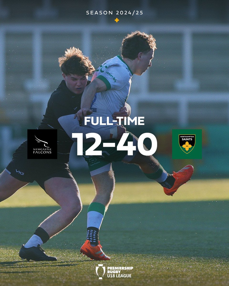 Saints Rugby Academy (@saintsrugbyacad) on Twitter photo Two from two ✌️
The Under-18s maintained their flying start to the <a href="/premrugby/">PREM Rugby</a> season in Newcastle yesterday afternoon.
🦅 12-40 😇 Two from two ✌️
The Under-18s maintained their flying start to the <a href="/premrugby/">PREM Rugby</a> season in Newcastle yesterday afternoon.
🦅 12-40 😇