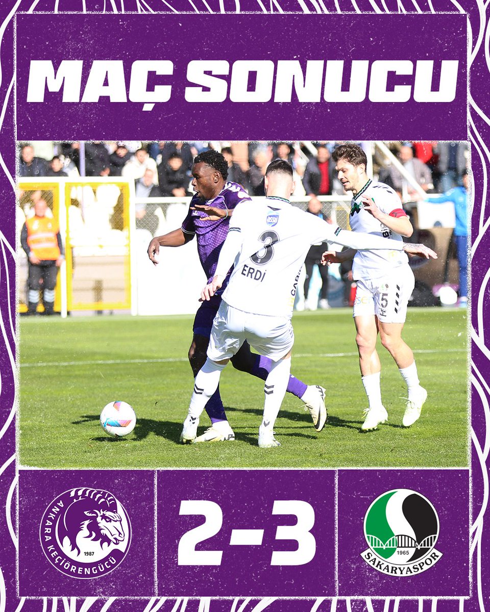 ankara_kg's tweet photo. Maç Sonucu | Emre Gökdemir İnşaat Ankara Keçiörengücü 2-3 Sakaryaspor A.Ş.

#AnkaraKeçiörengücü 🟣⚪️ https://t.co/HkKkevpFjn