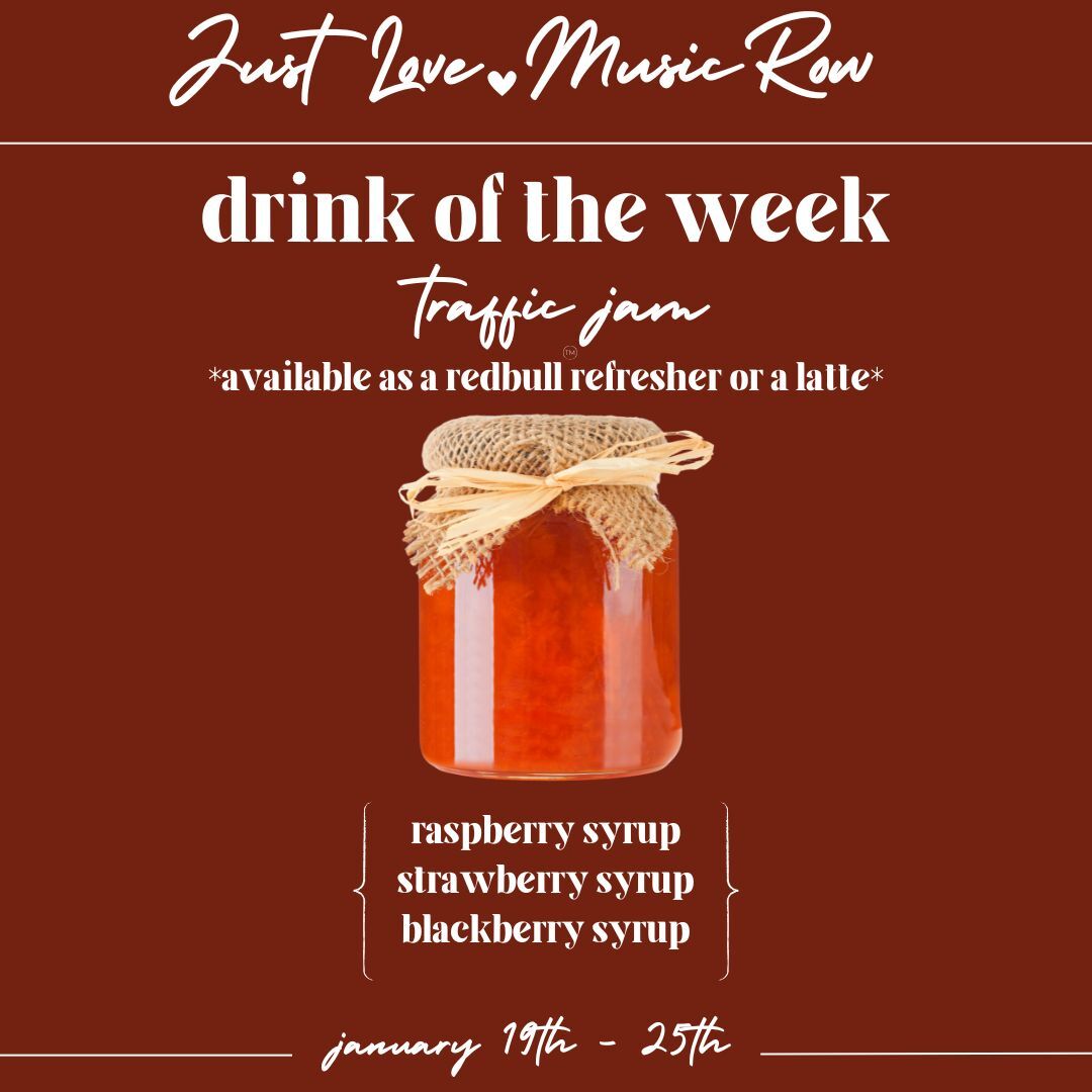MusicRowLove's tweet photo. Drink of the Week!
Traffic Jam 🍓☕️
available through the 25th https://t.co/tTcW7zhMrm