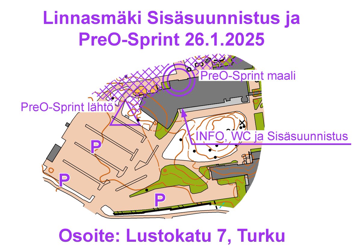 Linnasmäki Sisäsuunnistuksen ja PreO-Sprintin ulkona sijaitsevat toiminnot.

#sisäsuunnistus
#trailo