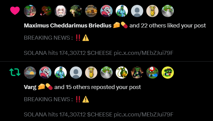 Lacking engagement ? 

Try this :

$CHEESE 🧀