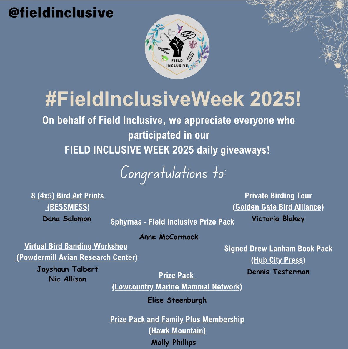 FieldInclusive's tweet image. “This week was so encouraging—while being realistic about the times we are living in, and studying in, and working in. Can’t wait until FI Week 2026, knowing that there will be other virtual offerings b/t now and then. Hats off to the FI team—you outdid yourselves!” – FI Week…