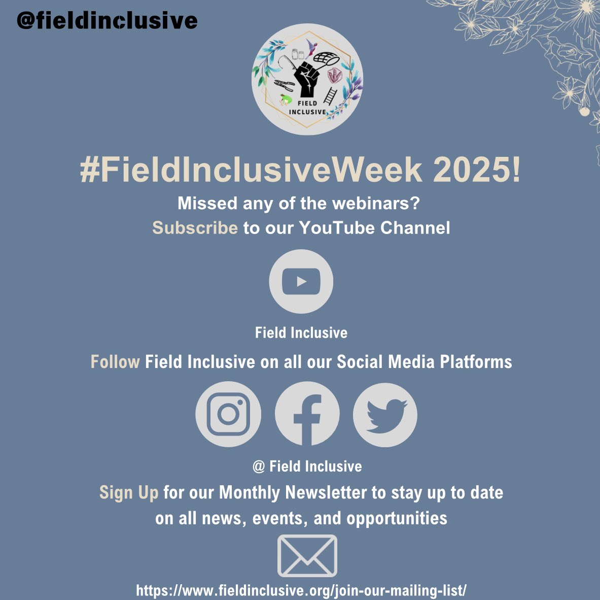 FieldInclusive's tweet image. “This week was so encouraging—while being realistic about the times we are living in, and studying in, and working in. Can’t wait until FI Week 2026, knowing that there will be other virtual offerings b/t now and then. Hats off to the FI team—you outdid yourselves!” – FI Week…