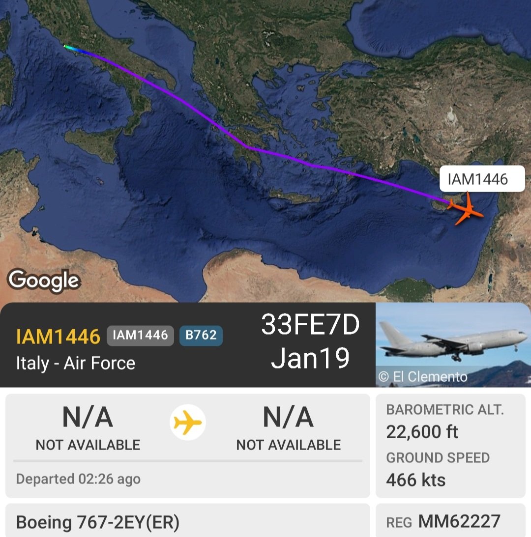 LebanonJets's tweet photo. #Italy AirForce KC767#MM62227 hex #33FE7D into #Beirut today from
Pratica di Mare Mario de Bernardi Air Force Base/LIRE near #Rome now to #Cagliari as #IAM1446 over 1,000 Italian troops in #Lebanon for #UNIFIL https://t.co/x2Y18Ffw7P