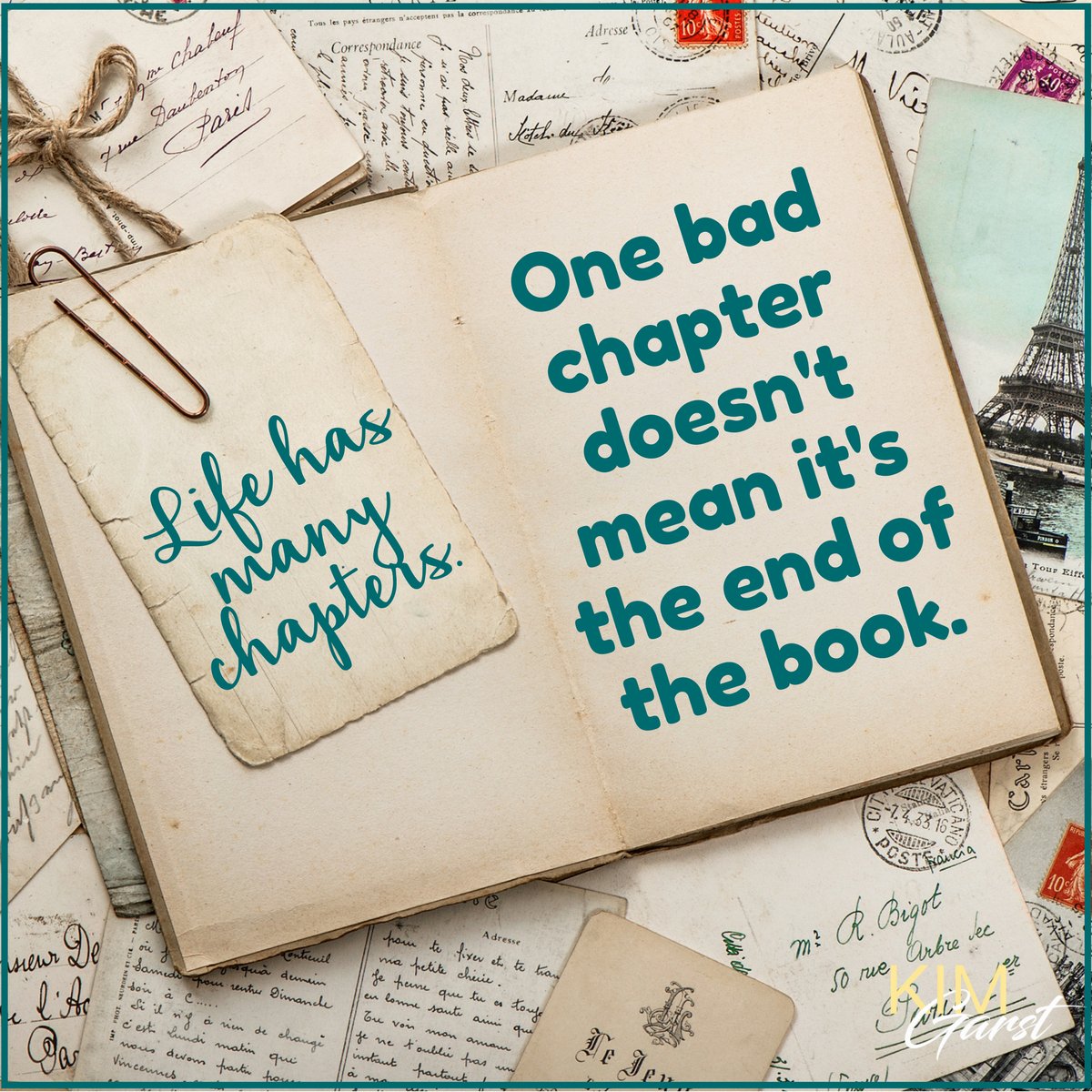 Life has many chapters. One bad chapter doesn't mean it's the end of the book.