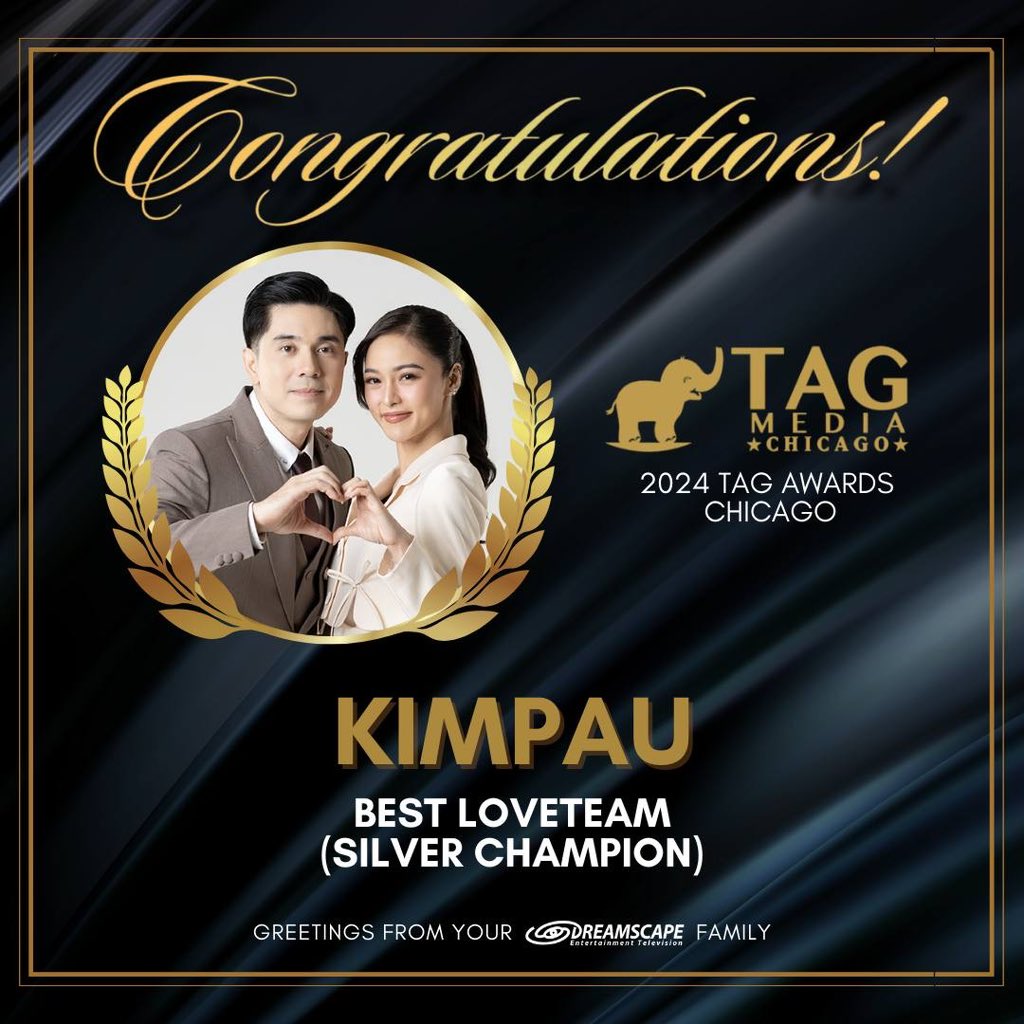 Congratulations, #KimPau — Kim Chiu and Paulo Avelino for winning Best  Loveteam (Silver Champion) at the 2024 TAG Awards Chicago! 🎉 We are proud  of you! 💜, image size:1024x1024