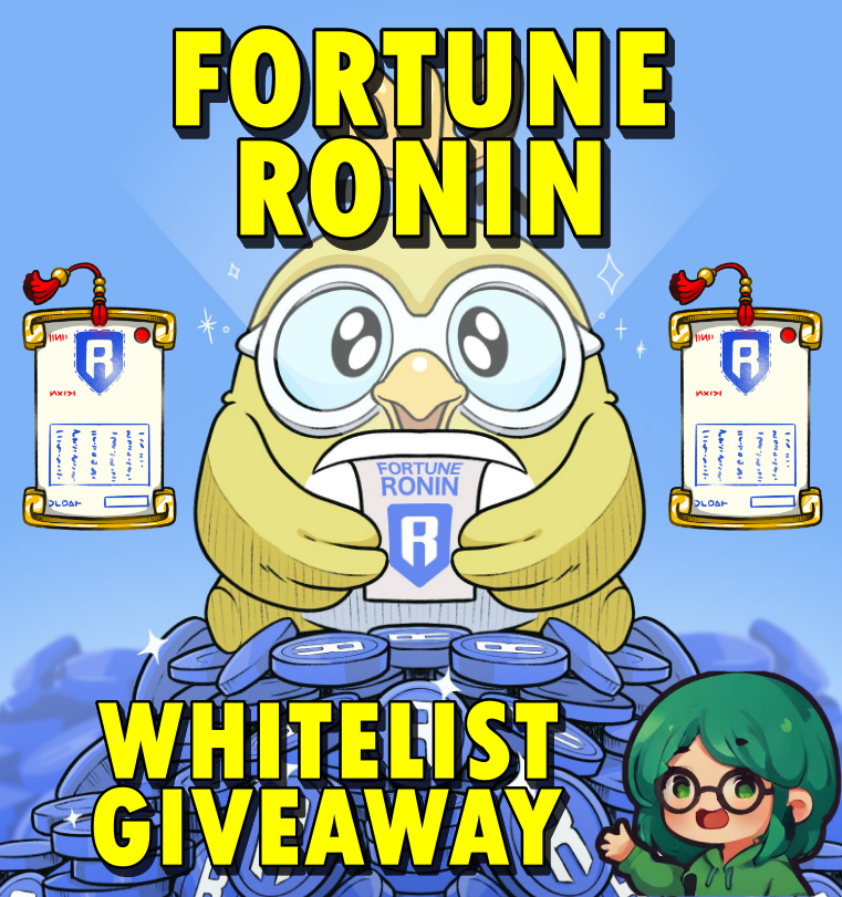 🎟️ FORTUNE RONIN WL GIVEAWAY 🎟️

🎫 To participate:
1️⃣ Follow <a href="/_steamedbun/">찐빵</a> &amp; <a href="/FortuneRonin/">Fortune Ronin</a>
2️⃣ RT &amp; Like this tweet
3️⃣ Tag 3 friends
4️⃣ Comment your Ronin Address (0x... / NO RNS)
5️⃣ Join the Discord: discord.com/invite/442RjZC…

⏰Winners in 48h⏰
Mint price: 10 RON