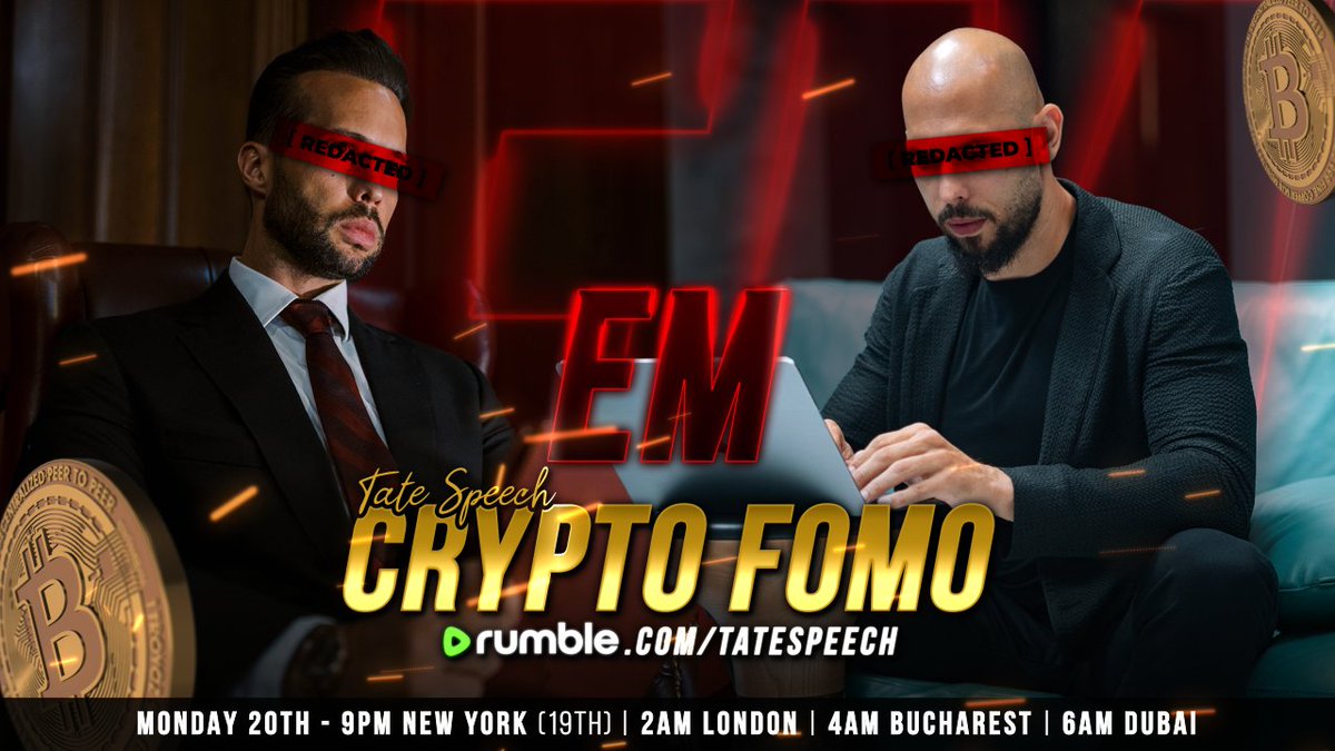 EMERGENCY MEETING - CRYPTO FOMO Tonight, January 20 at 4AM Universal Tate  Time Live on Rumble