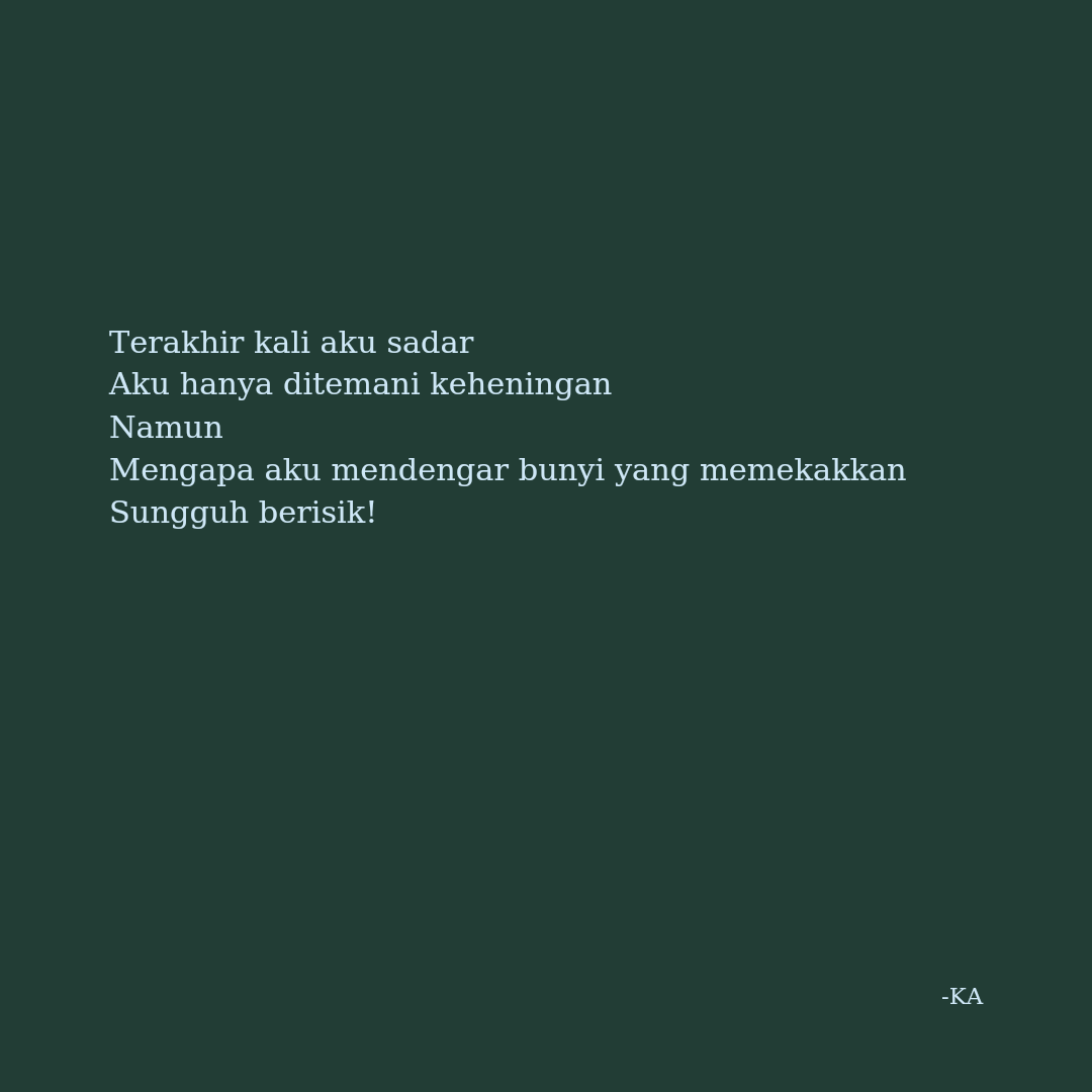 any_____think's tweet photo. Riuh di kepala memang memuakkan!

2025
#galau #life #quote #quotes #quotesindonesia #quoteoflife #sajak #sajakrindu #sajakcinta #literasi #literasiindonesia #ka #anythink https://t.co/GMIp2w98Ca