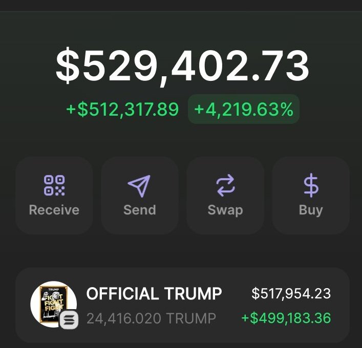 KlayCrypt's tweet photo. Thank you #DonaldTrump, Welcome back, Mr. President !

500,000 FUCKING DOLLARS IN 24 HOURS 🤯

As promised,
I want to change someone's life and send 1000 $TRUMP (~$60,000) to one person by tomorrow. 

Just like, retweet and comment 'done'. 
Random winner in 15 hrs https://t.co/Pm6YKraiQd