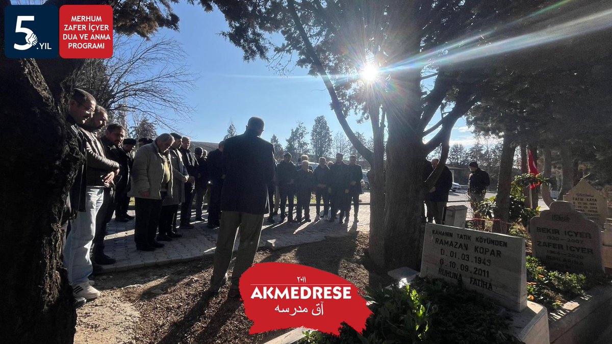 Yıllar geçse de gönüllerde taze kalmak, ancak güzel işlere imza atmış, kalplere dokunmuş insanlara nasip olur. #Akmedrese Derneği'nin kurucusu, merhum #Zaferİçyer ağabeyimizi vefatının sene-i devriyesinde rahmetle yâd ediyoruz, mekânı cennet, makamı âli olsun.

#DuaVeAnma #Vefa