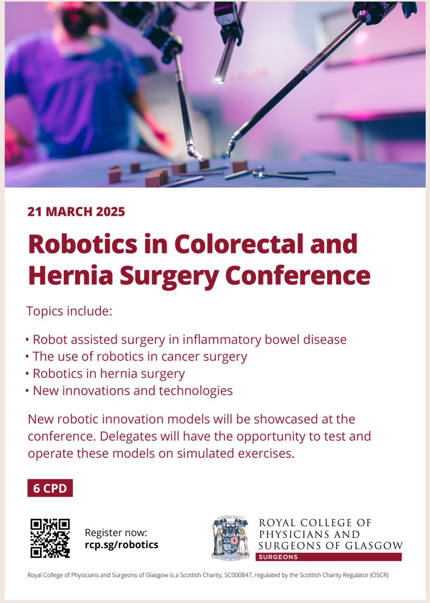 British Hernia Society (@britishhernia) on Twitter photo Exclusive 20% discount for BHS members <a href="/rcpsglasgow/">Royal College of Physicians & Surgeons of Glasgow</a> #hernia #robotics
community.rcpsg.ac.uk/event/view/rob… Exclusive 20% discount for BHS members <a href="/rcpsglasgow/">Royal College of Physicians & Surgeons of Glasgow</a> #hernia #robotics
community.rcpsg.ac.uk/event/view/rob…
