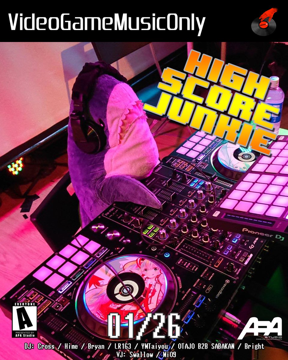 APAStudio2's tweet photo. [Event]

High Score Junkie ~ Video Game Music Only ~

1.26 17:30 HKT 18:30 JST   

Stream Link: https://t.co/qp4lNkjRUN 

#APAStudio https://t.co/PdID6XkCSF