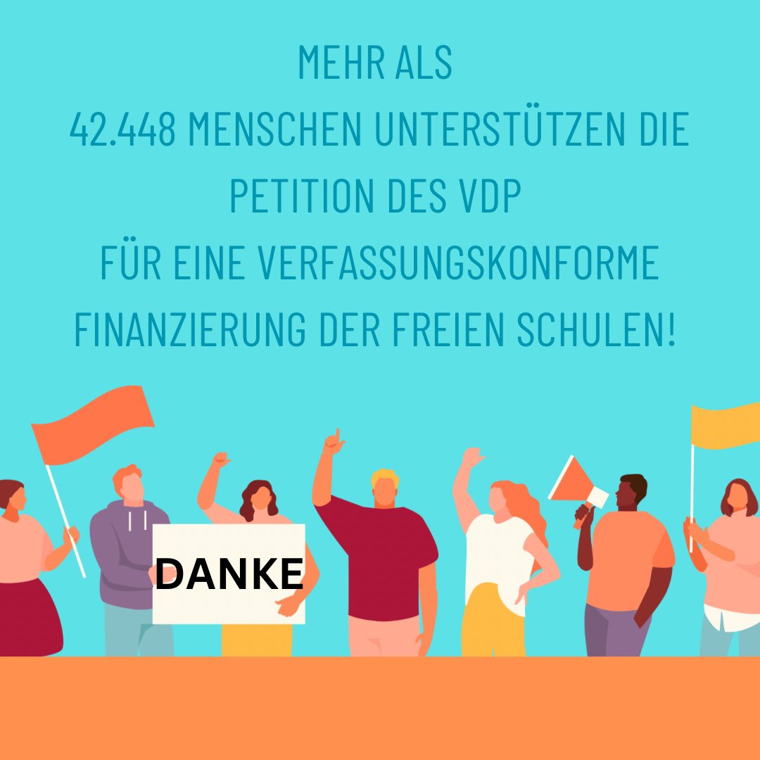 Vielen Dank an 42.448 Menschen, die sich für eine verfassungskonforme #Finanzierung einsetzen &amp; an ⁦<a href="/VDPSachsenAnhal/">Jürgen Banse</a>⁩ für den Petitionsstart &amp; das ausdauernde, wichtige Engagement. Wir hoffen auf eine sichere #Zukunft für die #freieSchulen. #Bildung #Finanzhilfe